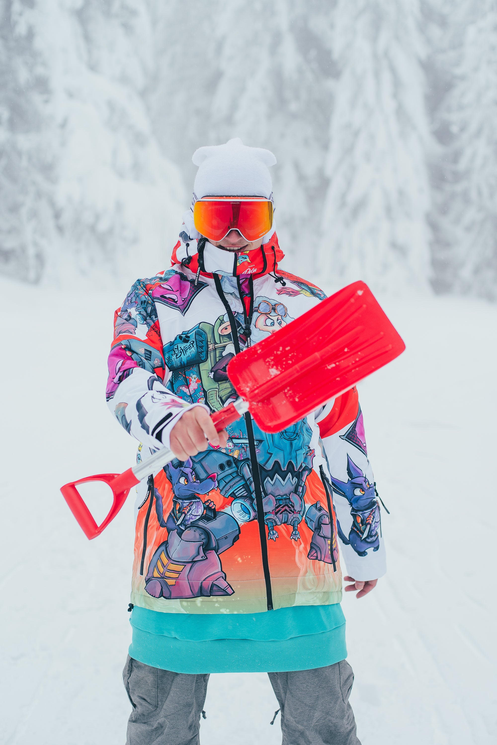 M's Battle Sheep White Ski Jacket
