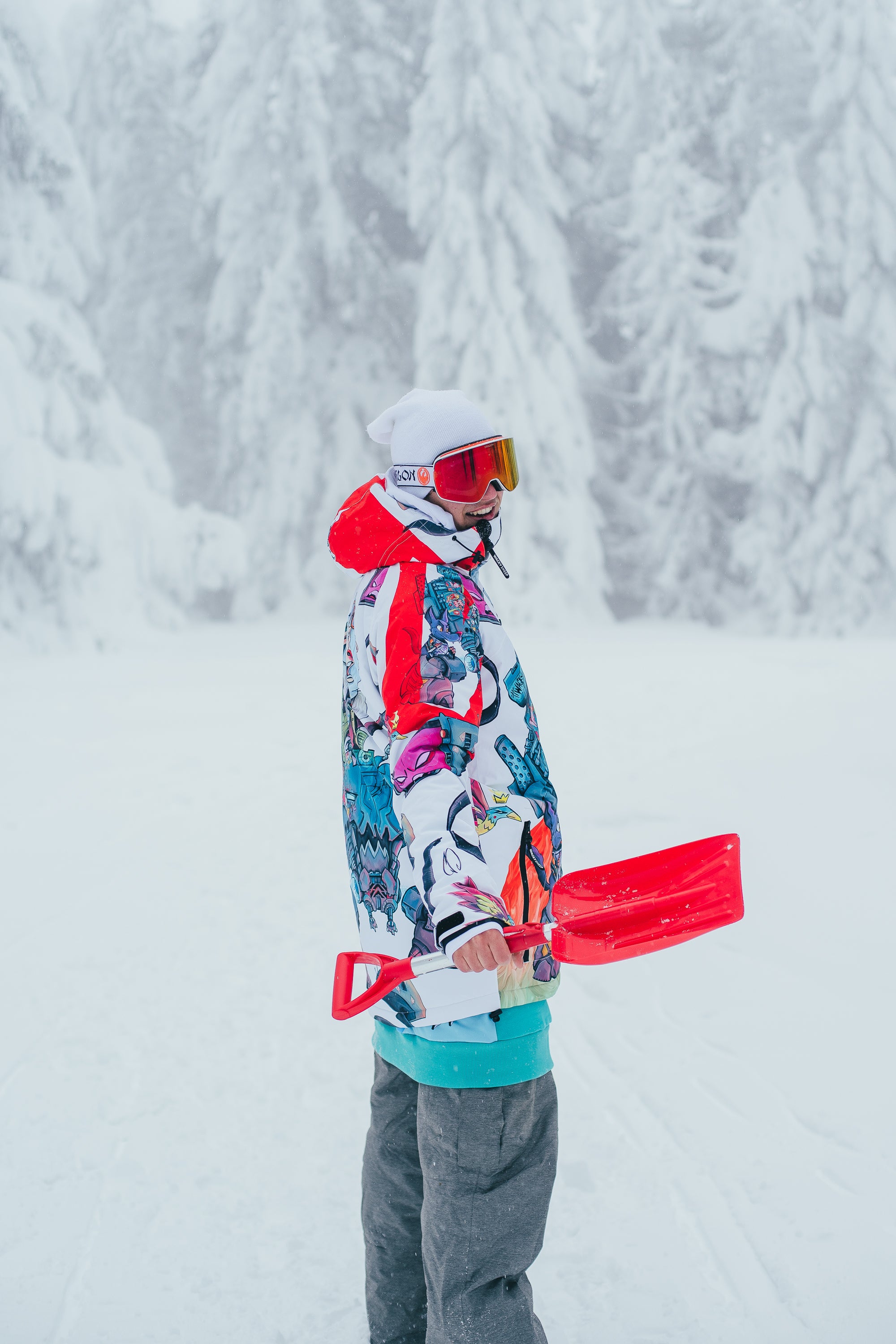 M's Battle Sheep White Ski Jacket