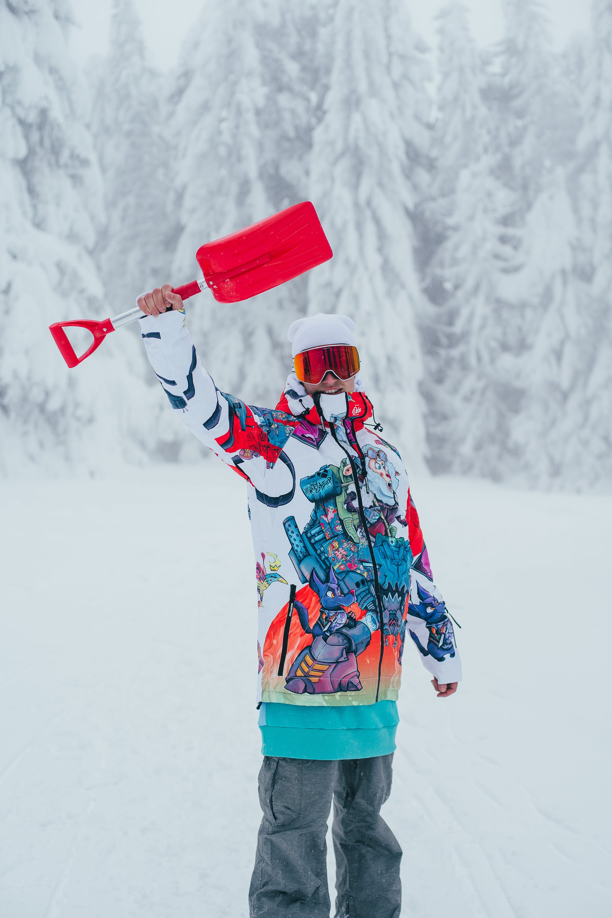 M's Battle Sheep White Ski Jacket