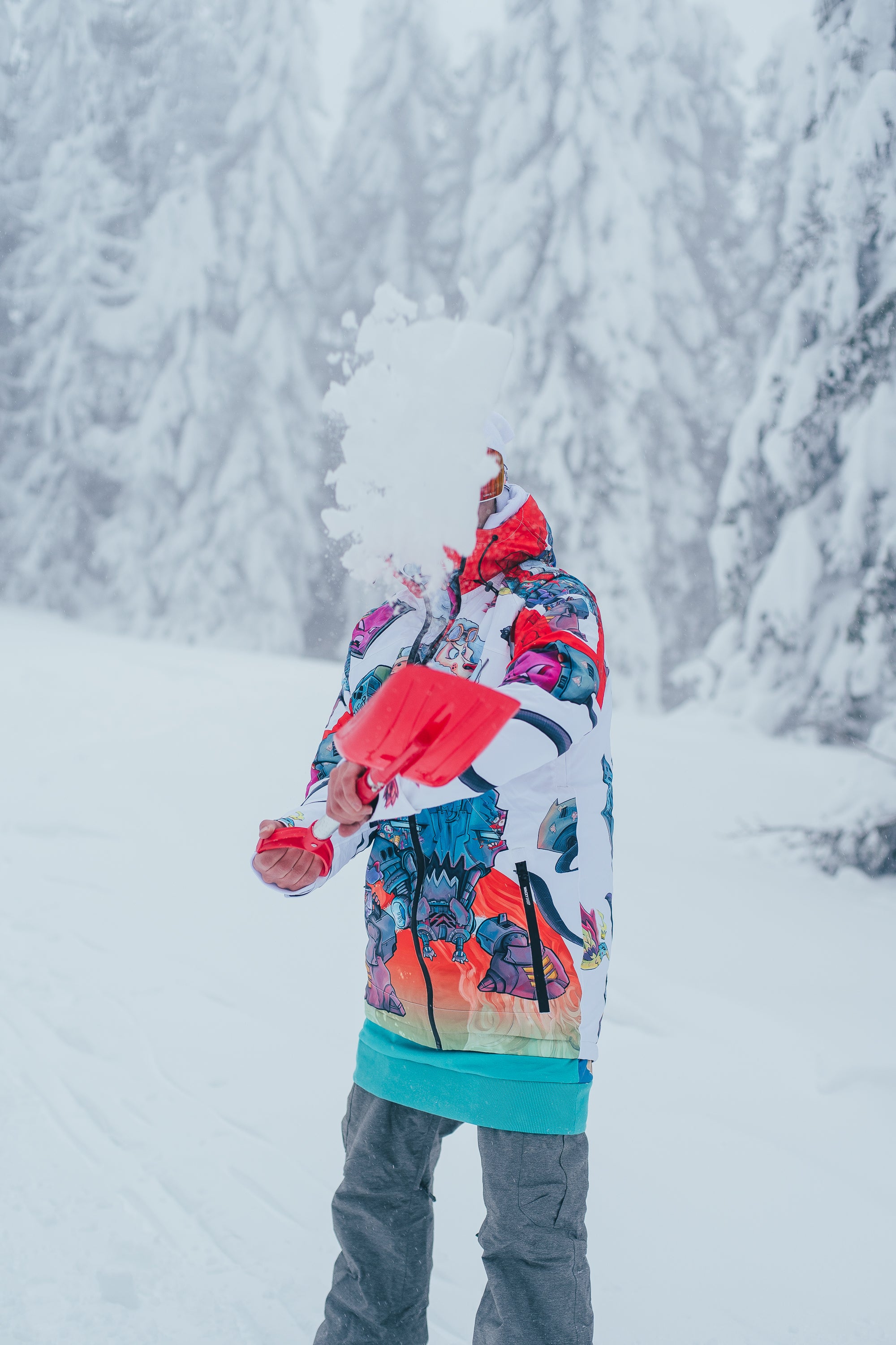 M's Battle Sheep White Ski Jacket