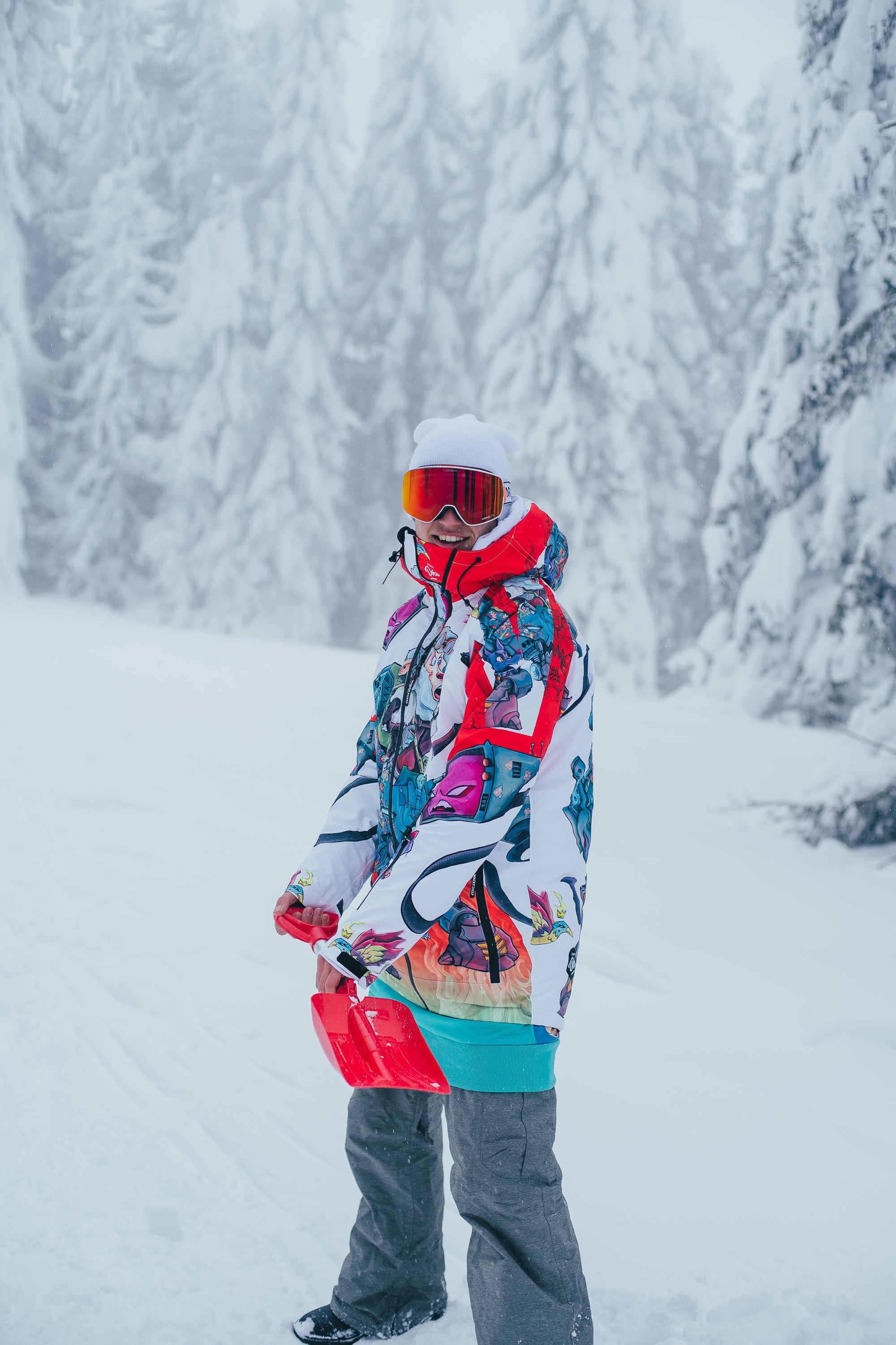 M's Battle Sheep White Ski Jacket