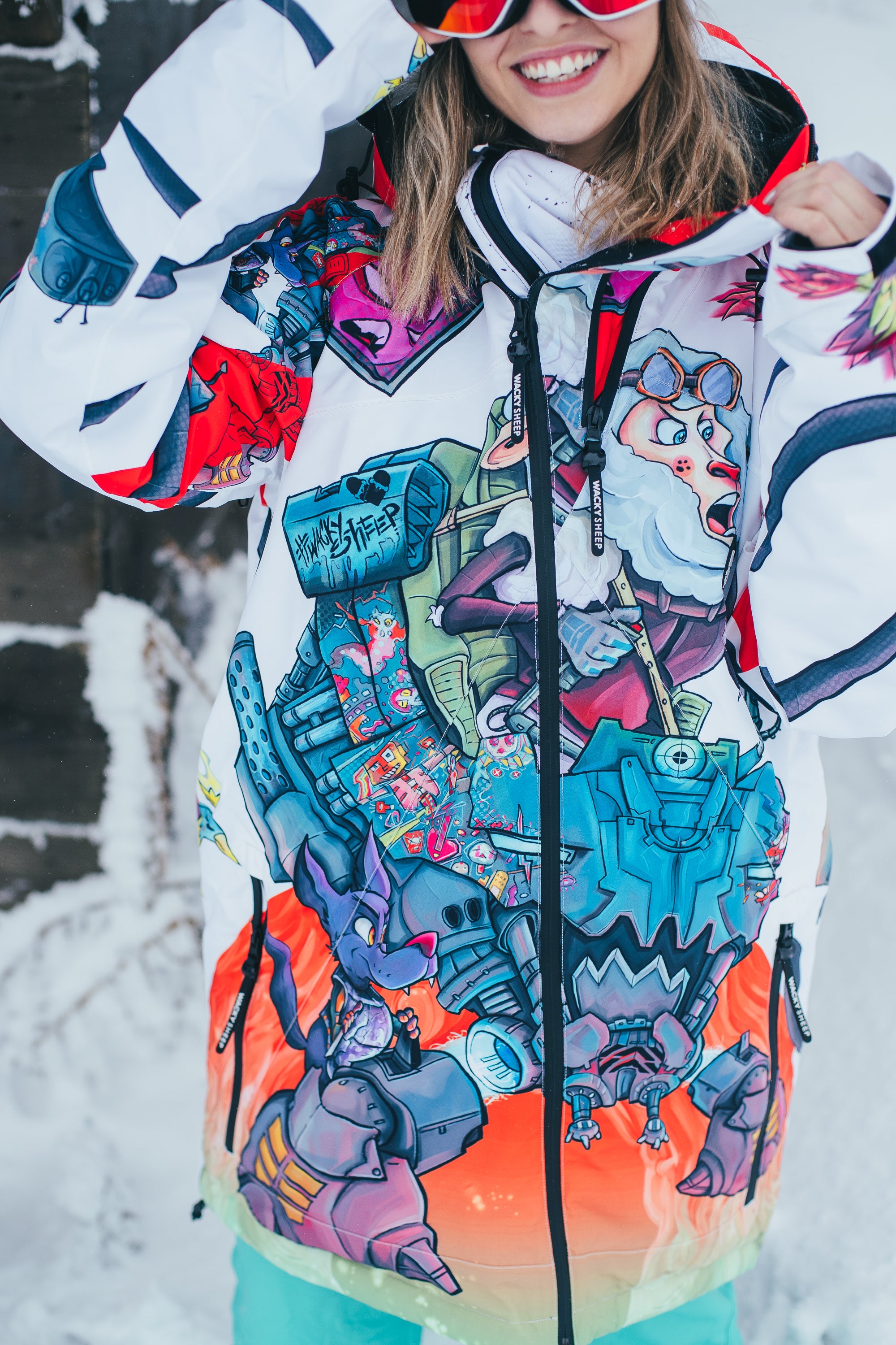 W's Battle Sheep White Ski Jacket