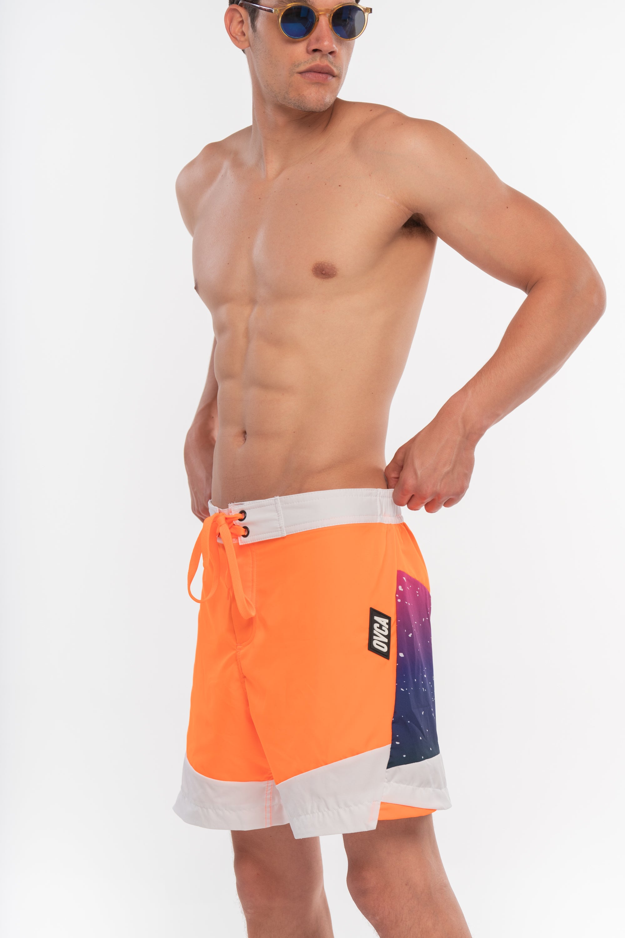 M's Short Galaxy Orange Swim Shorts