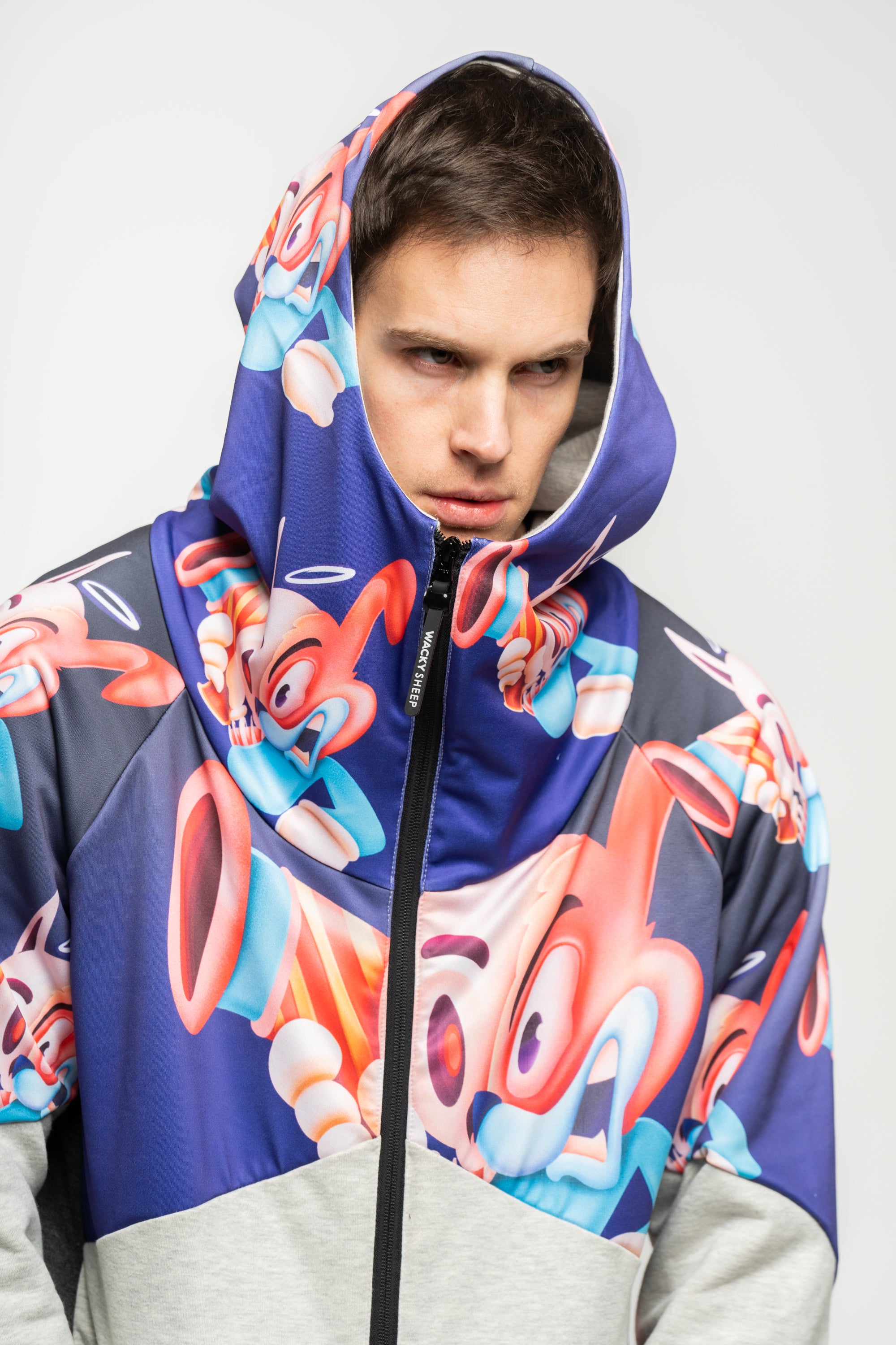 M's Purple Rabbit Zip Hoodie