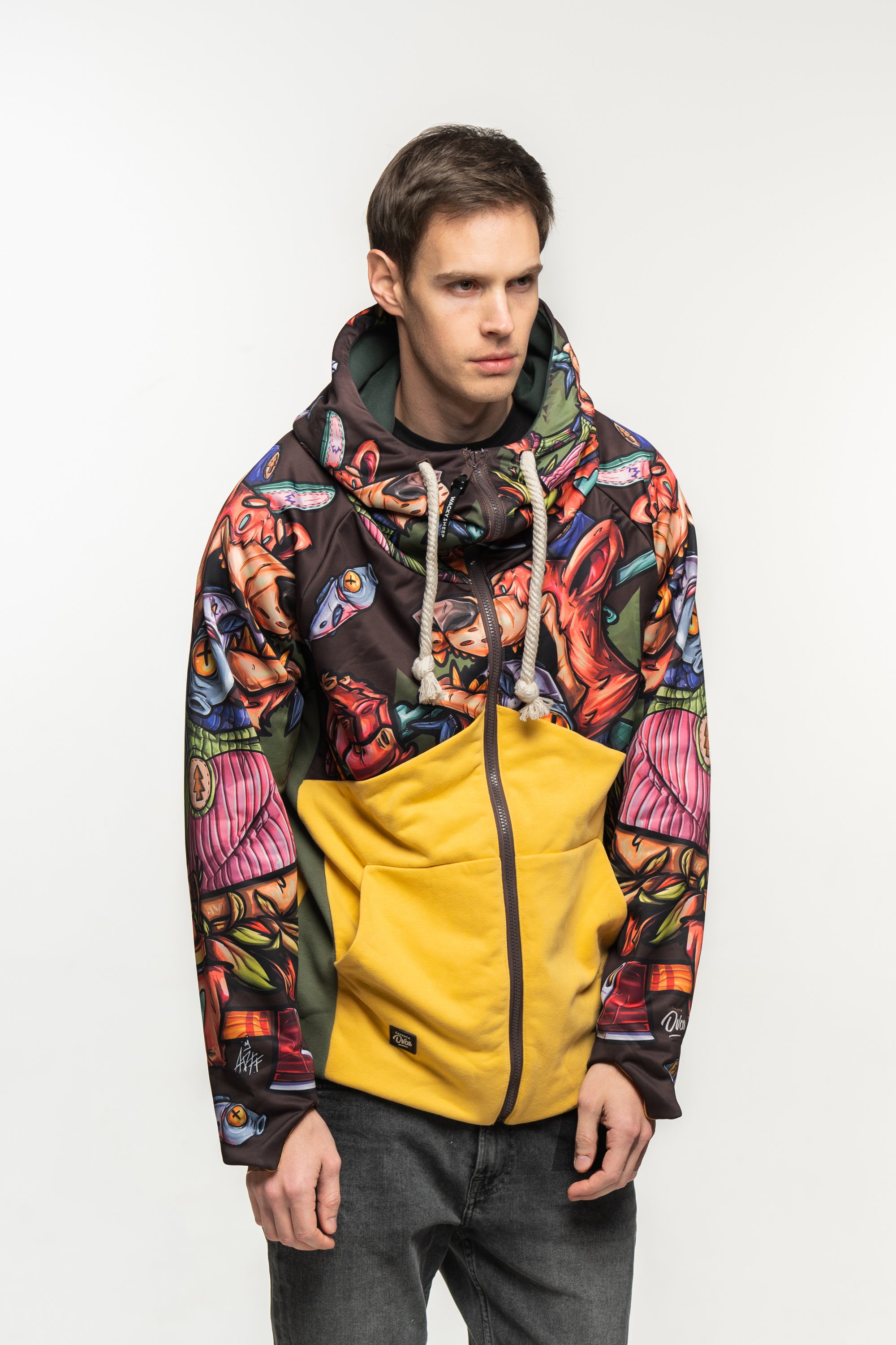 M's Ochre Bear Zip Hoodie