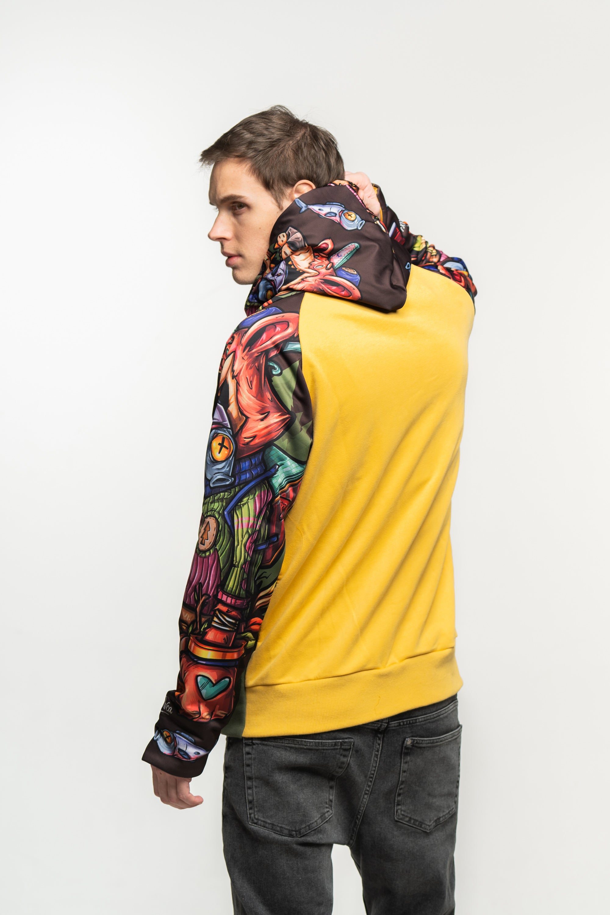 M's Ochre Bear Zip Hoodie