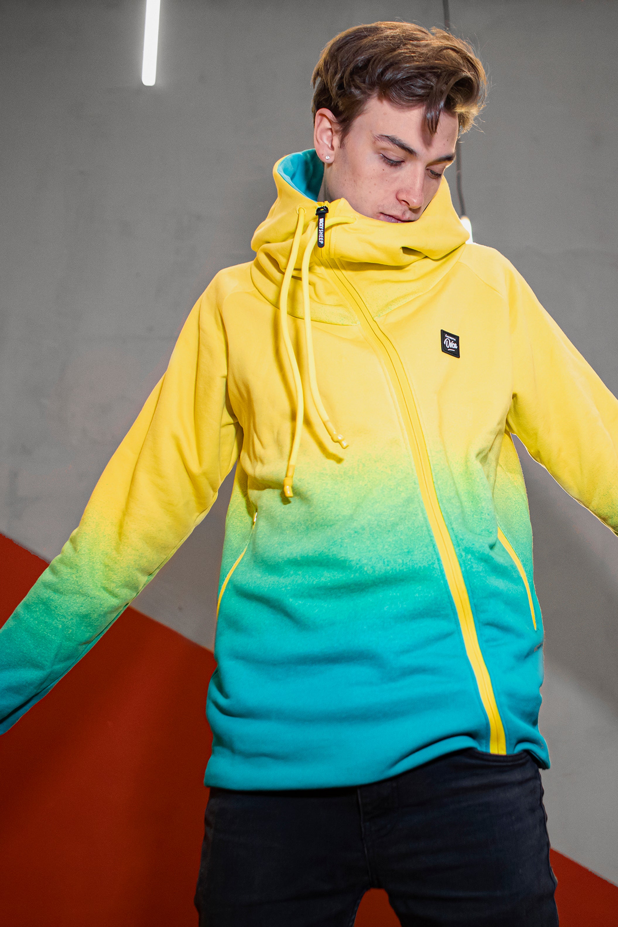 M's Classic Gradient Yellow Zip Hoodie