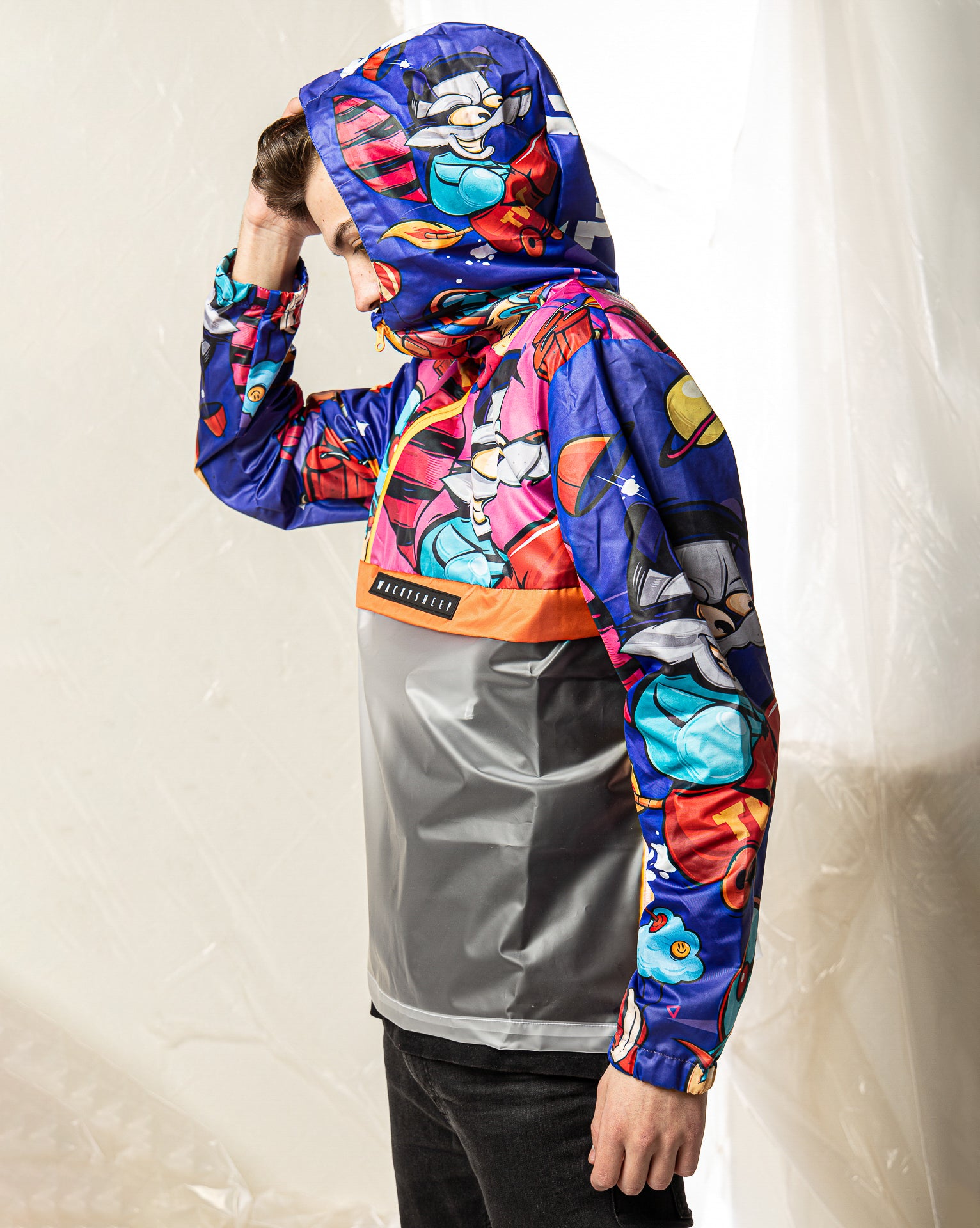 M's Transparent Raccoon Rain Jacket