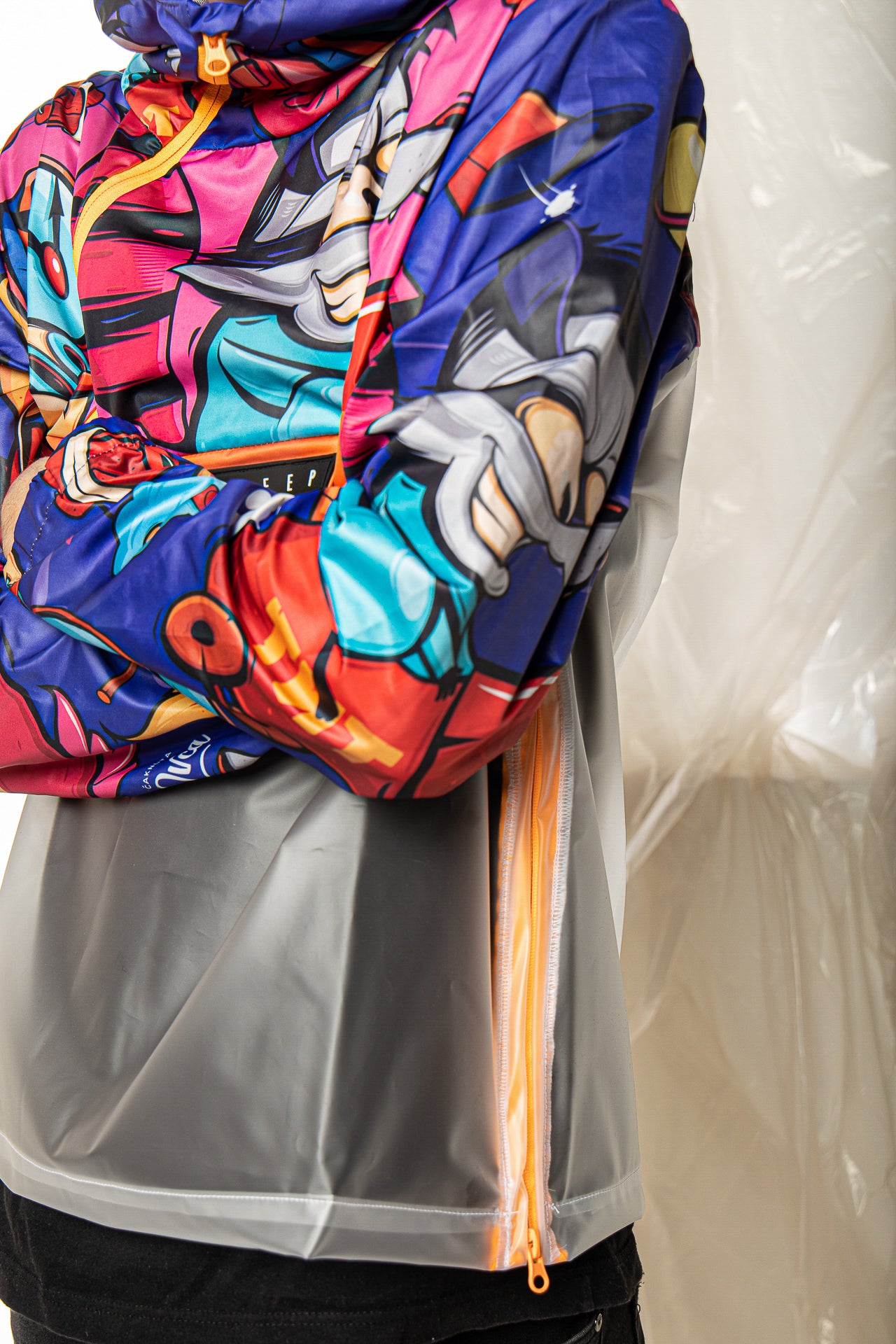M's Transparent Raccoon Rain Jacket