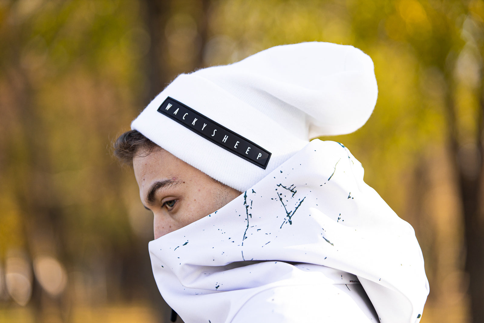 White Black Beanie