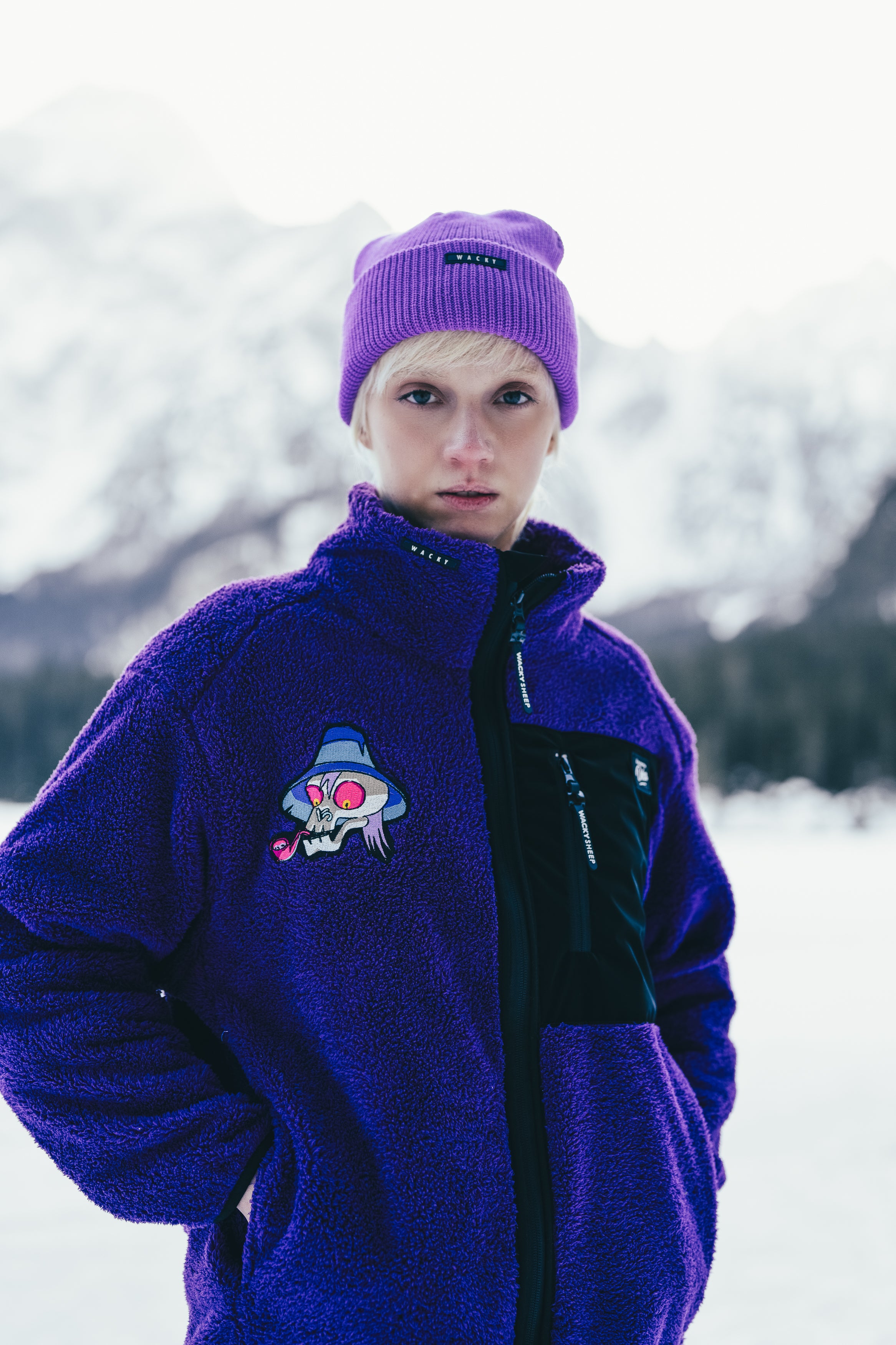 W's Fleece Sherpa Purple Sweatshirt