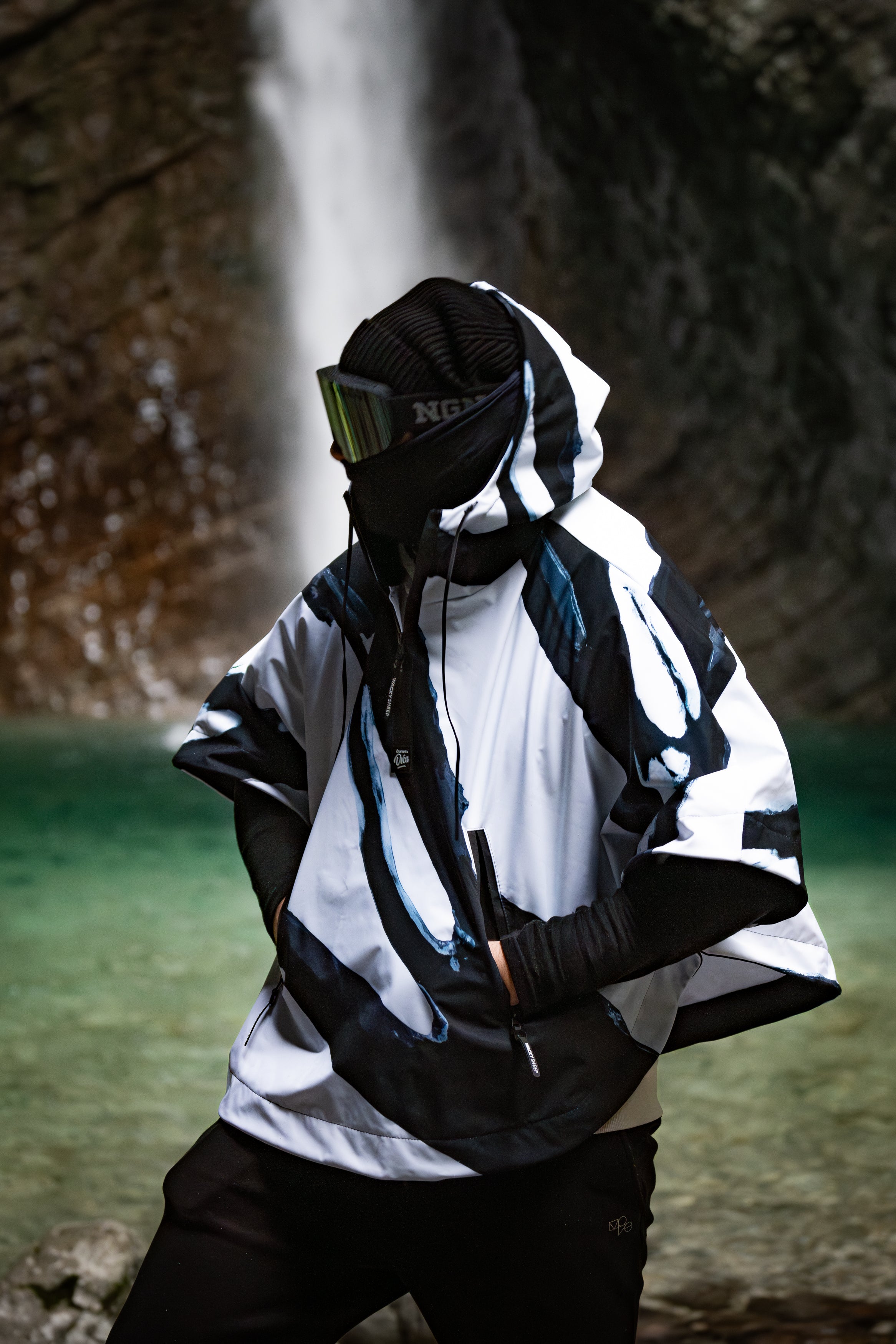 M's Black Soft Shell Poncho