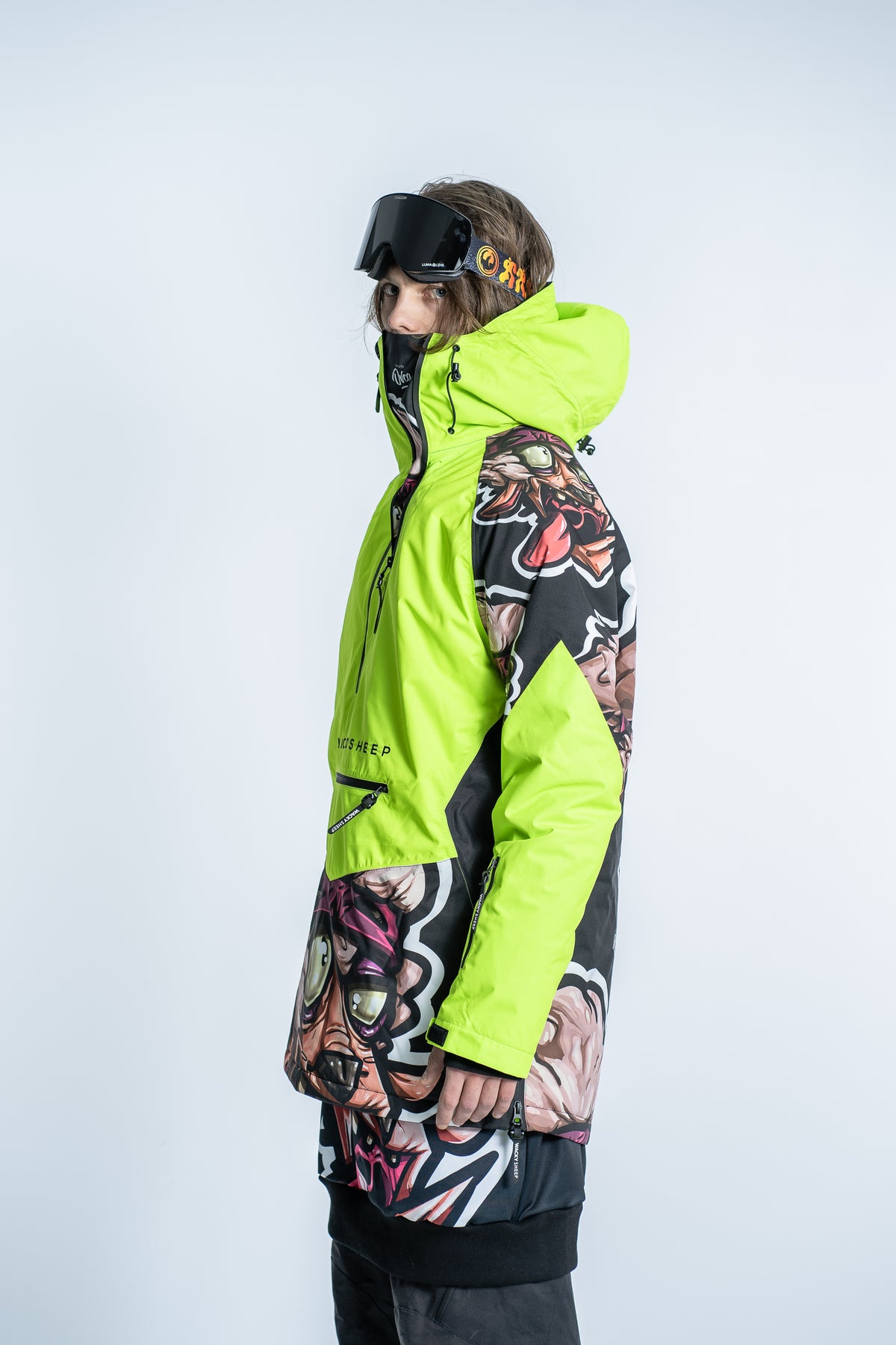 M's Pullover Neon Print Jacket | Wacky Sheep