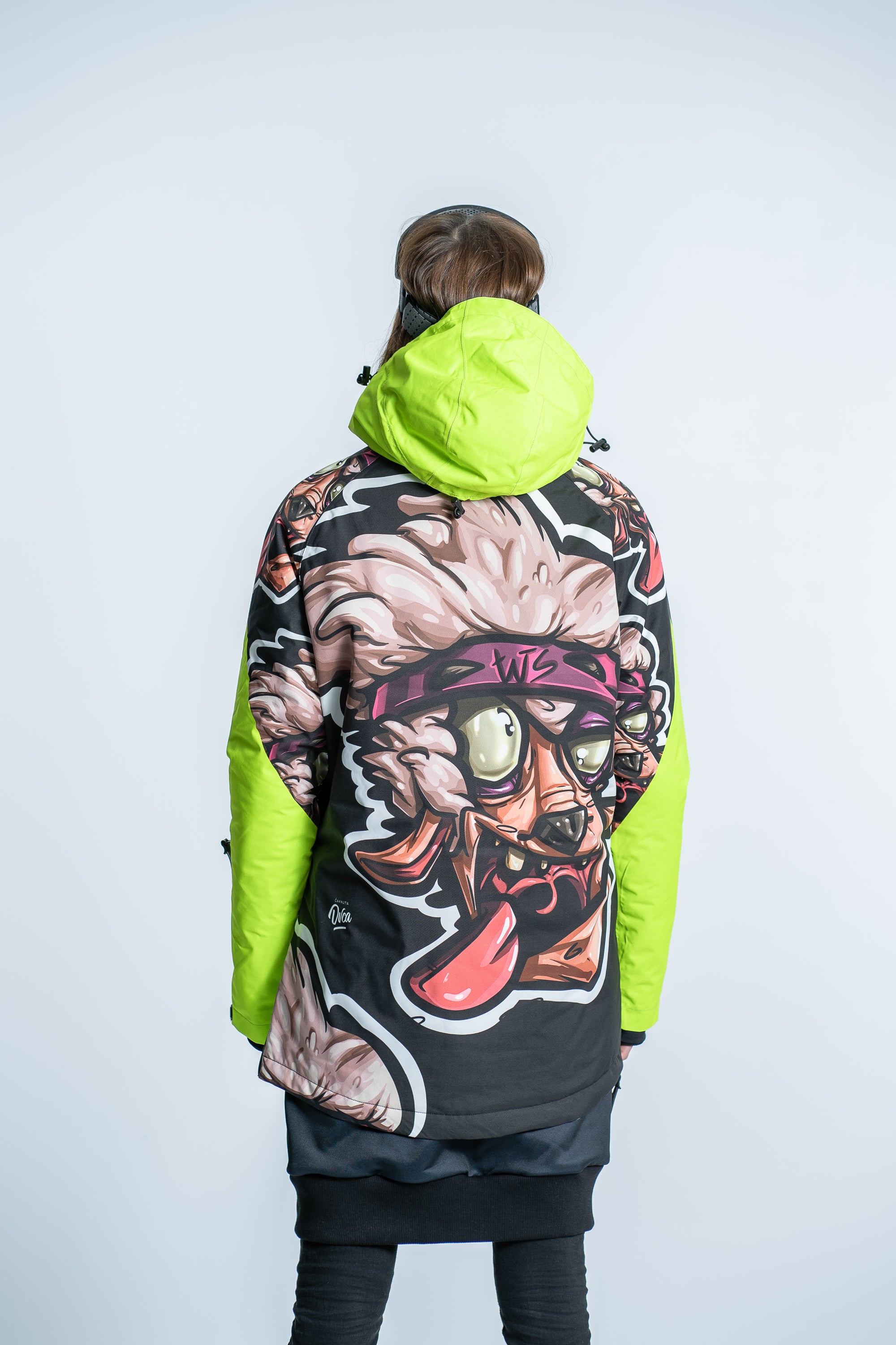 W's Pullover Neon Black Ski Jacket
