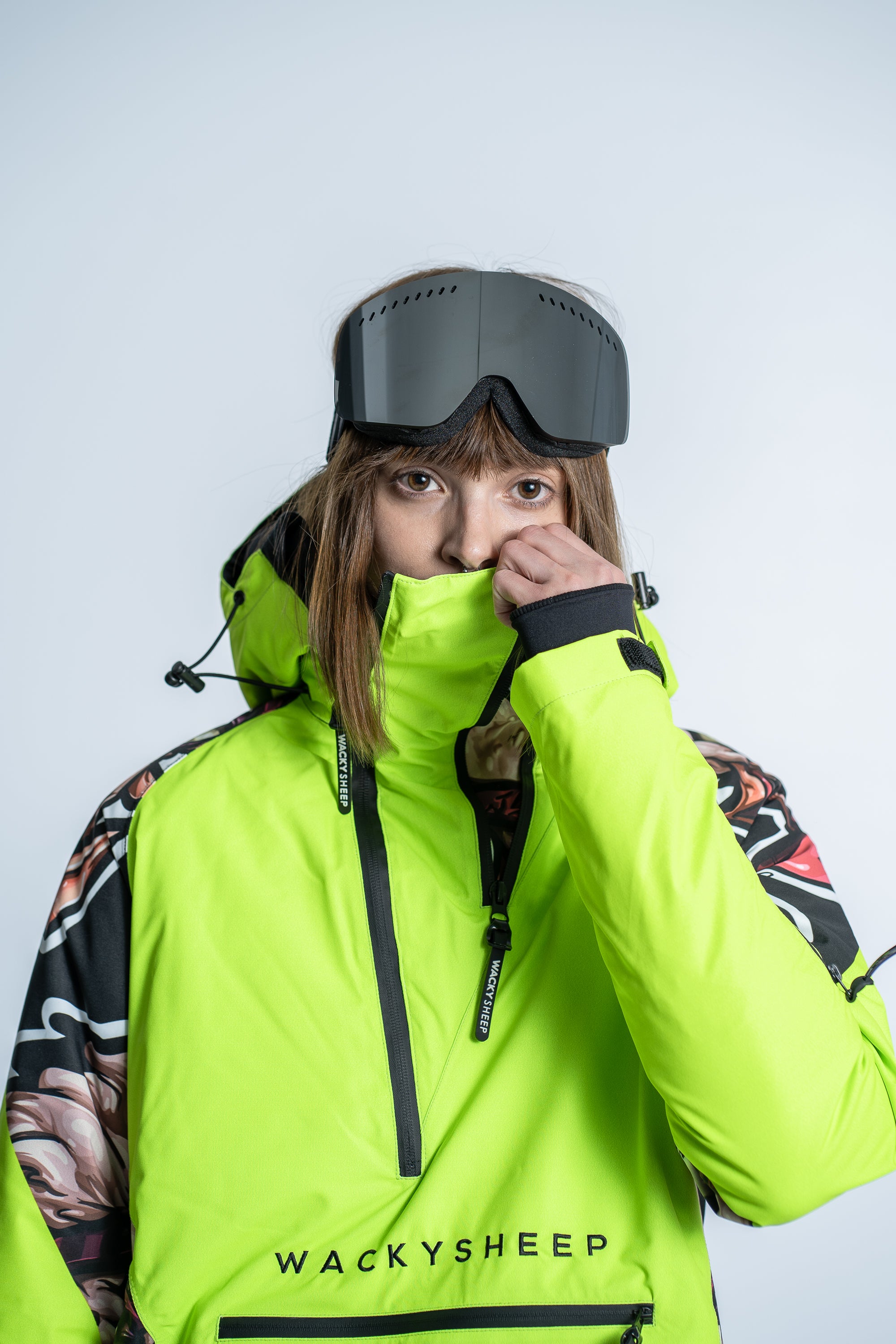 W's Pullover Neon Black Ski Jacket