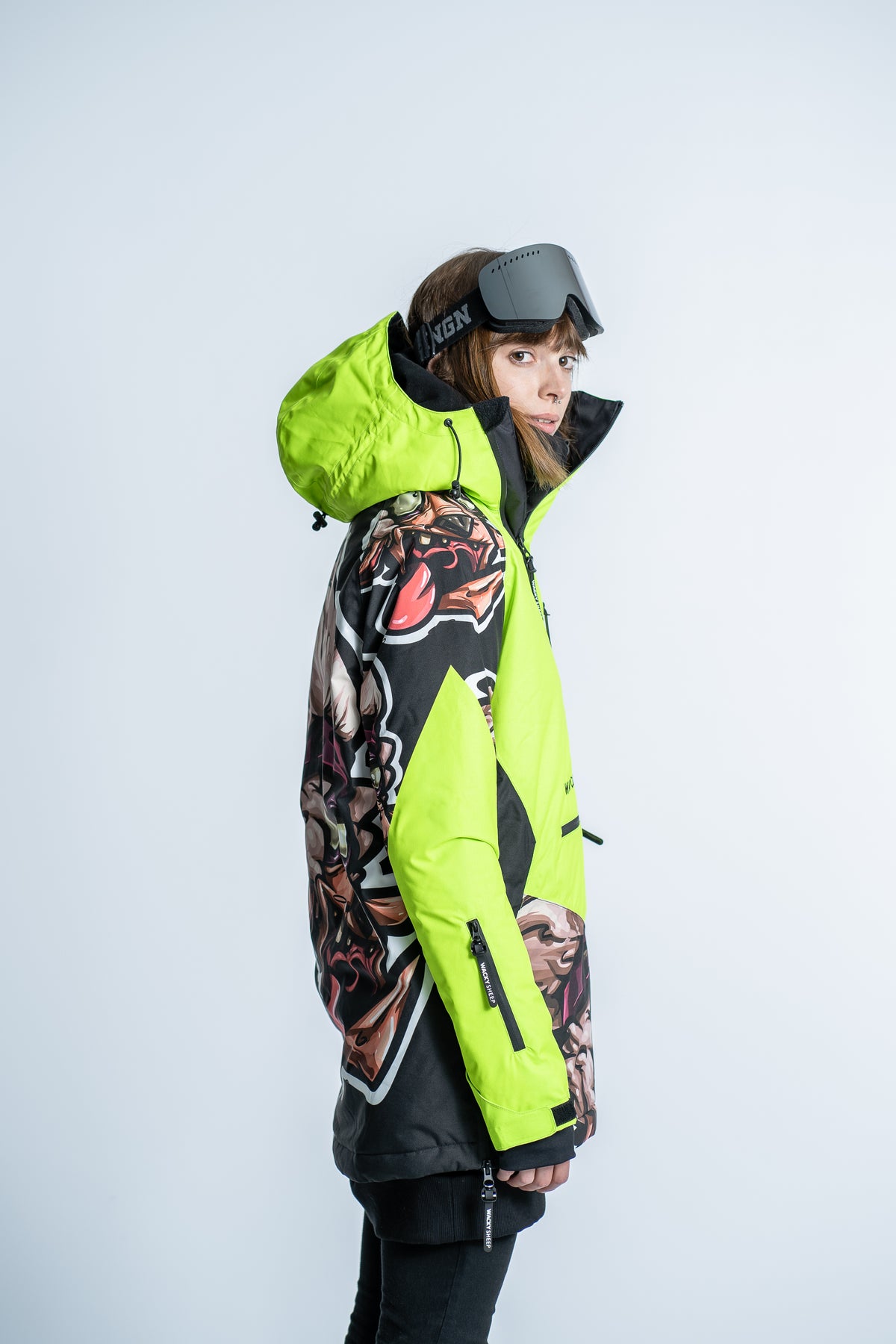 W's Pullover Neon Print Ski Jacket | Wacky Sheep