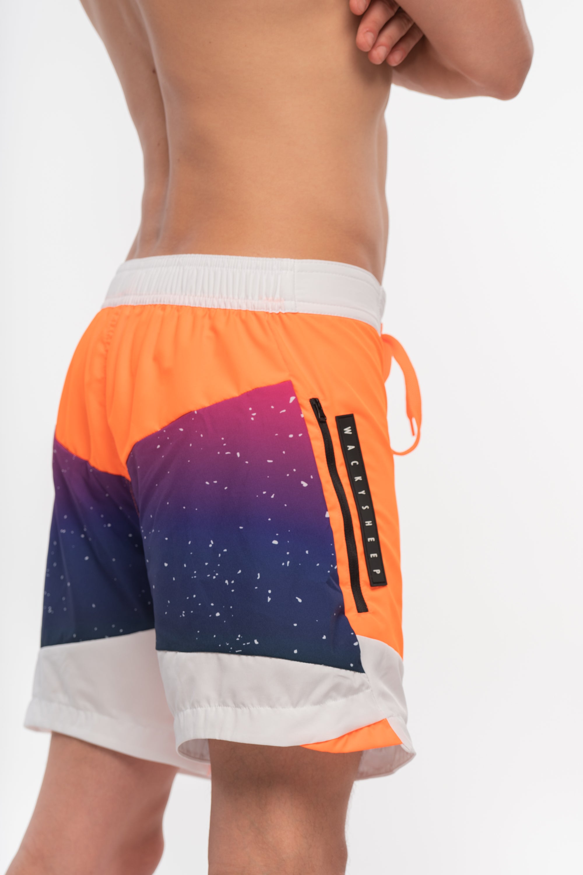 M's Short Galaxy Orange Swim Shorts